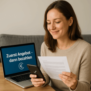 Zahlung nach Erhalt des Angebots